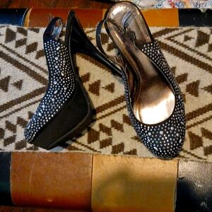 Black bling high heels